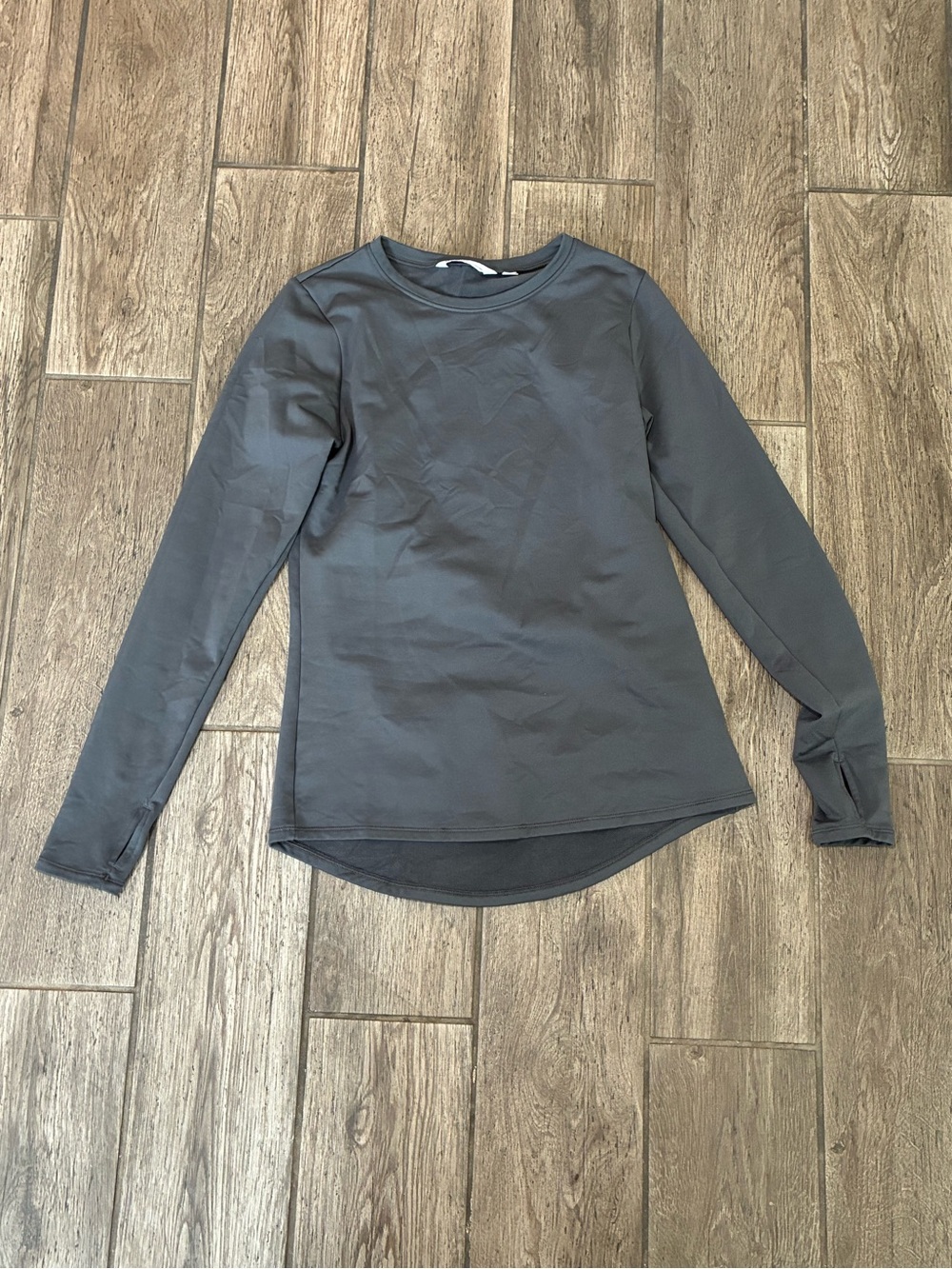 DSG Long Sleeve Crewneck Top in Charcoal Gray